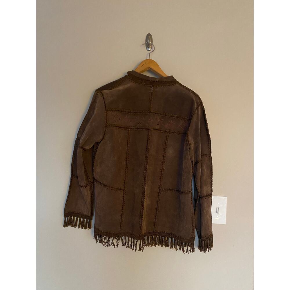 EUC Vintage Lightweight Leather Patchwork Jacket … - image 2